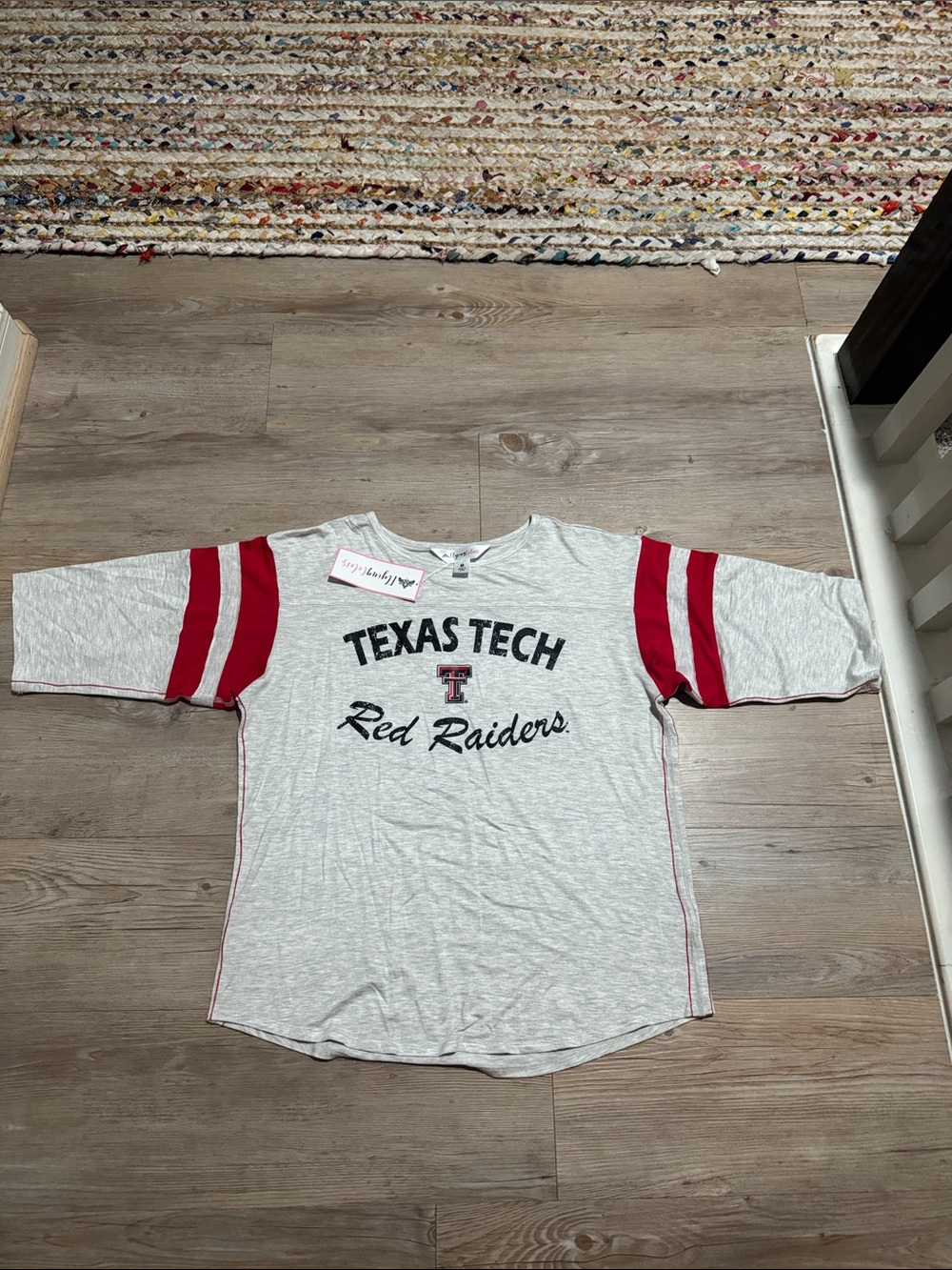Women’s Red Raiders Gray & Red Raglan Shirt